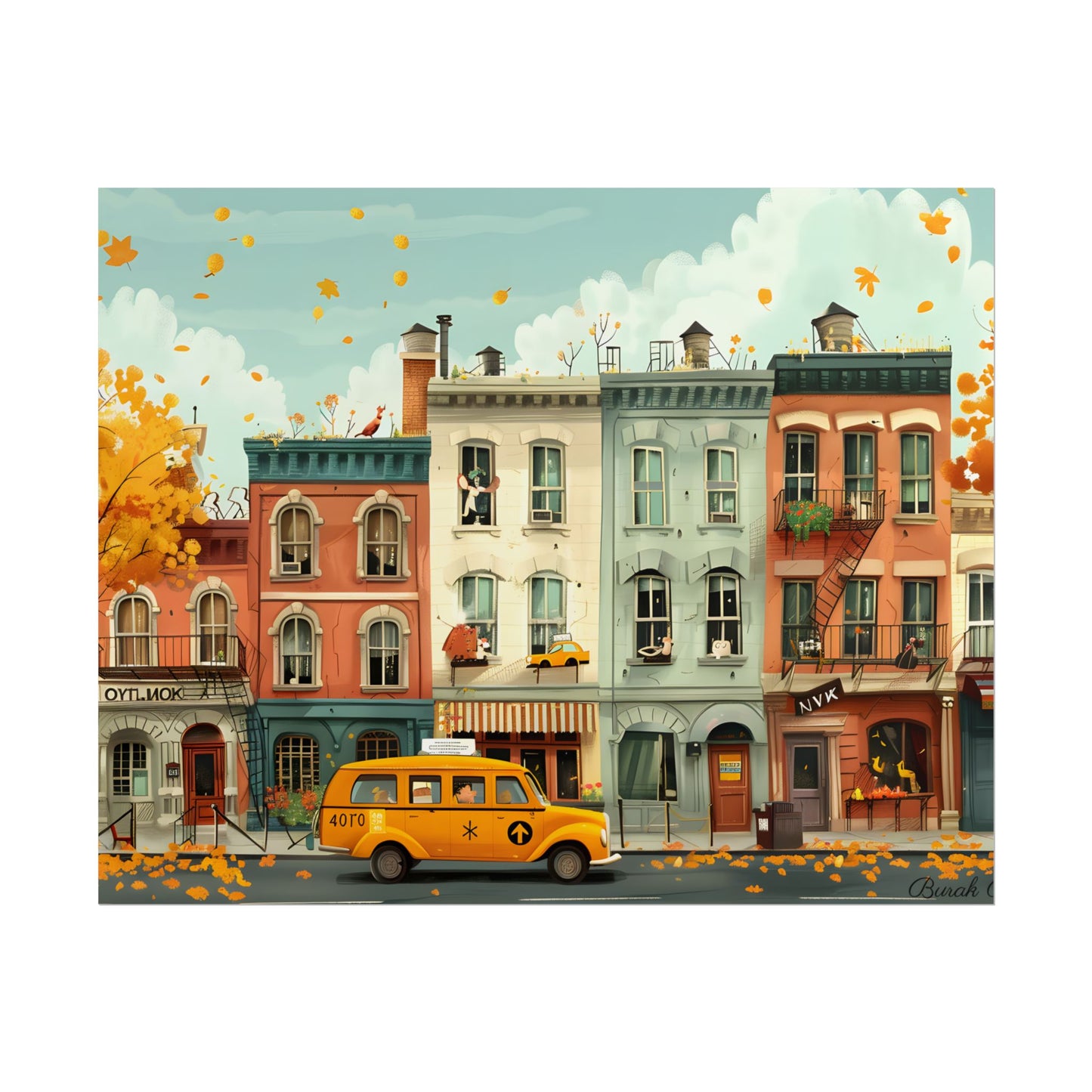 Whimsical Yellow Dream: A Captivating Illustration - Poster