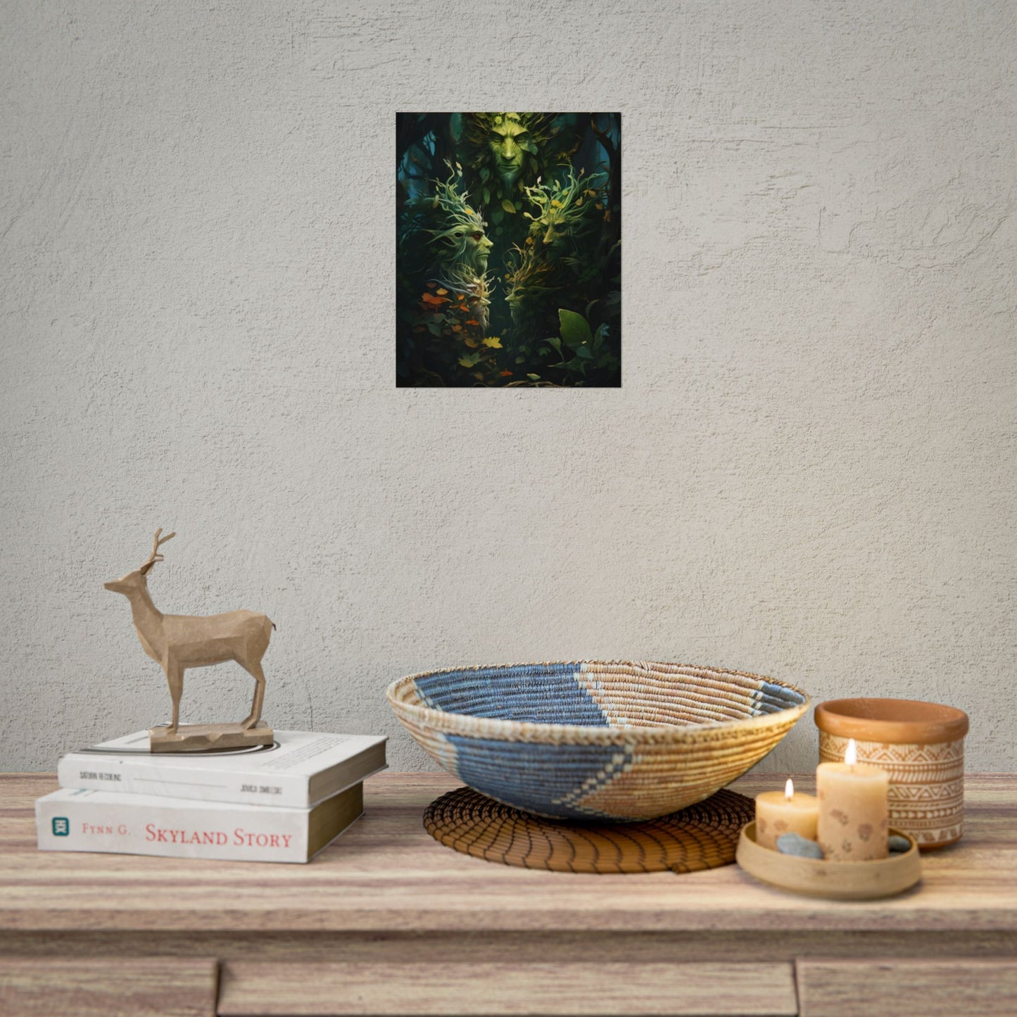 Mystical Forest Guardians: Ancient Tree Spirits in Serene Nature - Poster