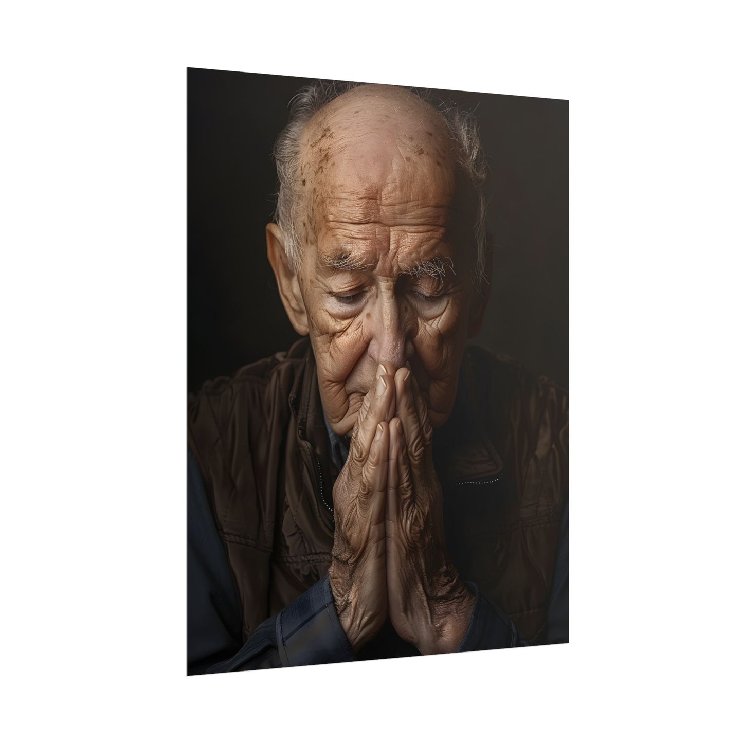 A Moment in Time: Gentle Aged Man in Formal Contemplation - Poster