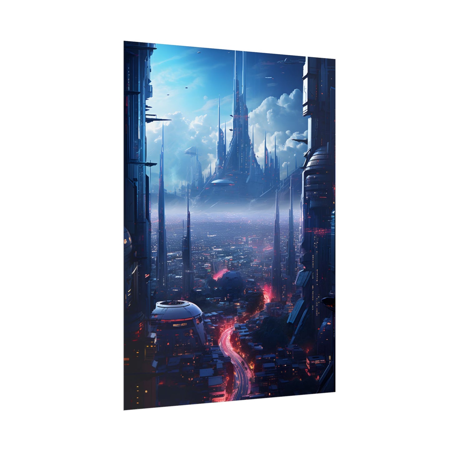 Cyberpunk Dystopia: Neon Cityscape Digital Artwork - Poster