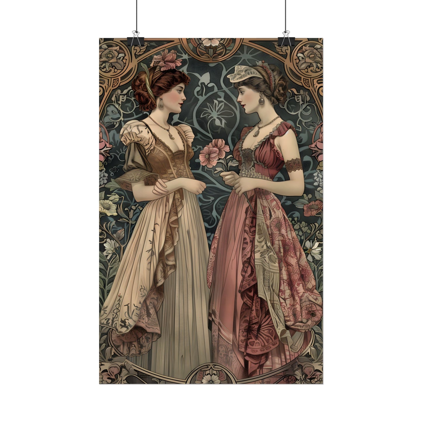 Women in Ornate Attire: Formal Primrose Ceremony - Poster