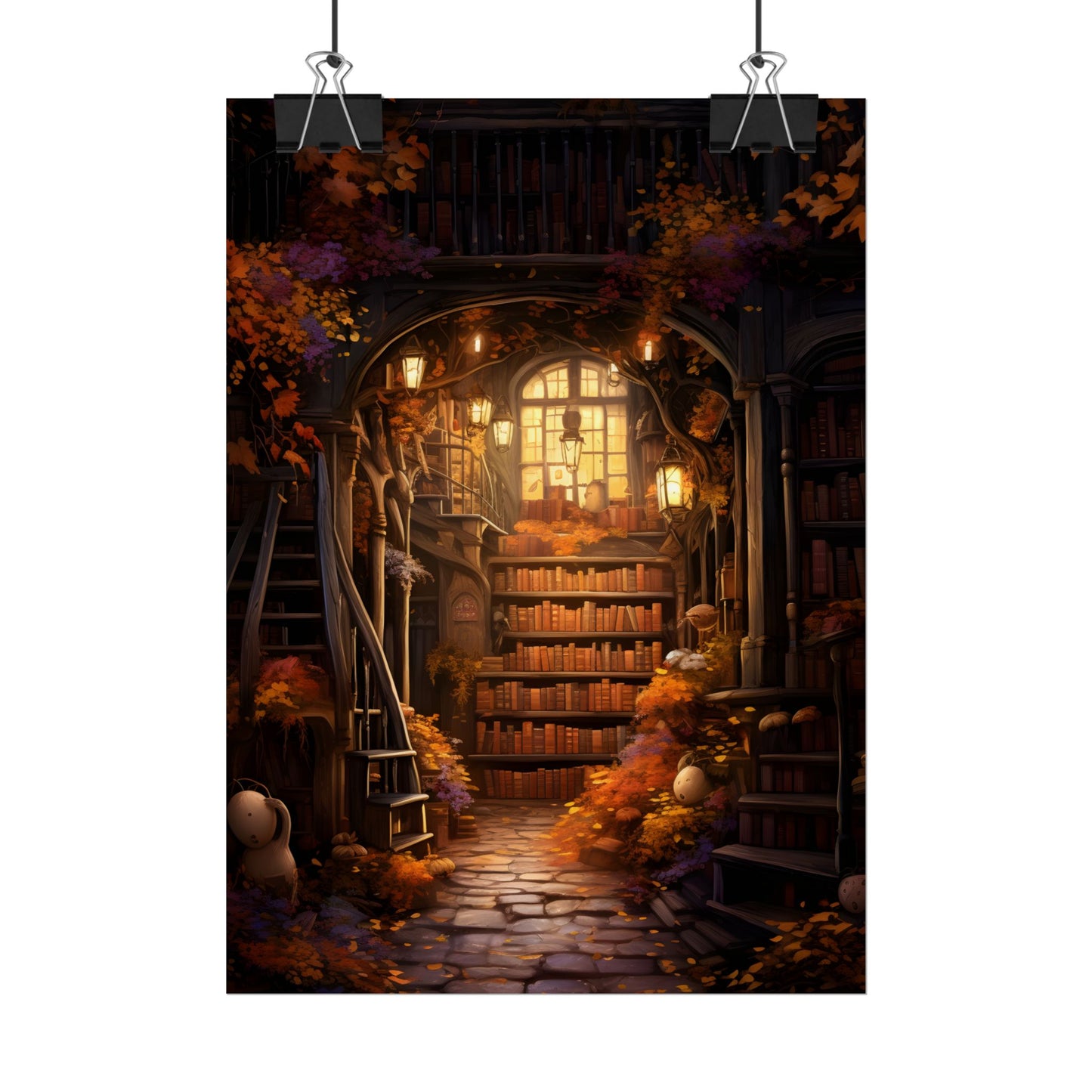 Whimsical Magical Bookshop: Enchanting Artwork in a Hidden Corner - Poster
