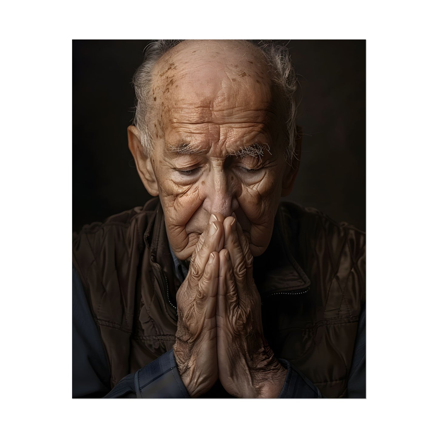 A Moment in Time: Gentle Aged Man in Formal Contemplation - Poster