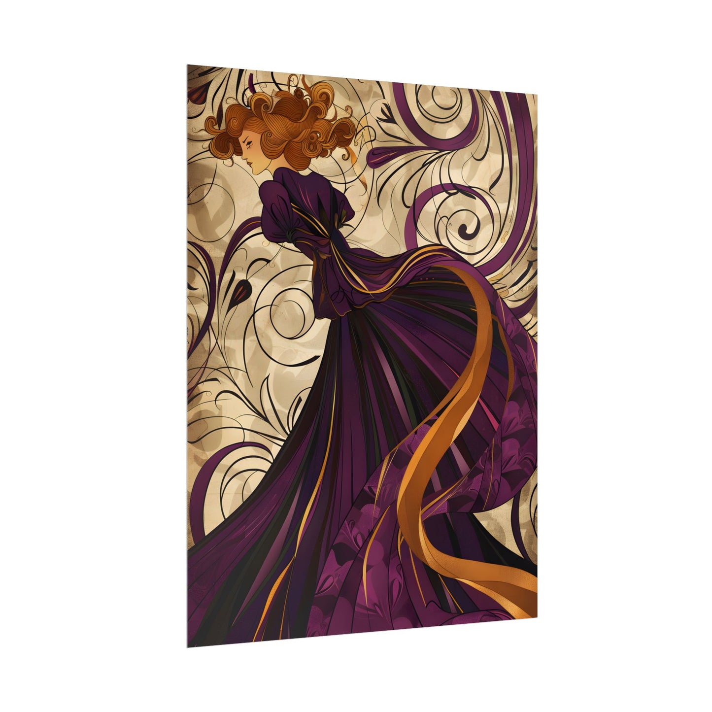 Art Nouveau Masterpiece: Elegant Geometric Design - Poster