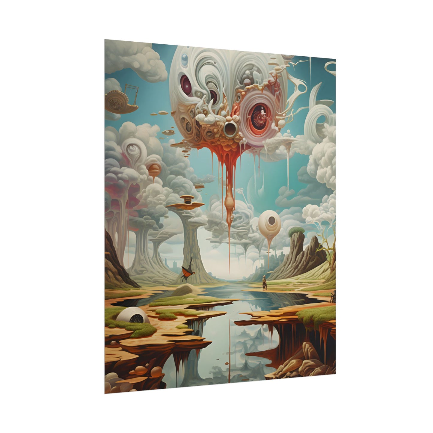 Surreal Dreamscapes: Psychedelic Rock Formation Artwork - Poster
