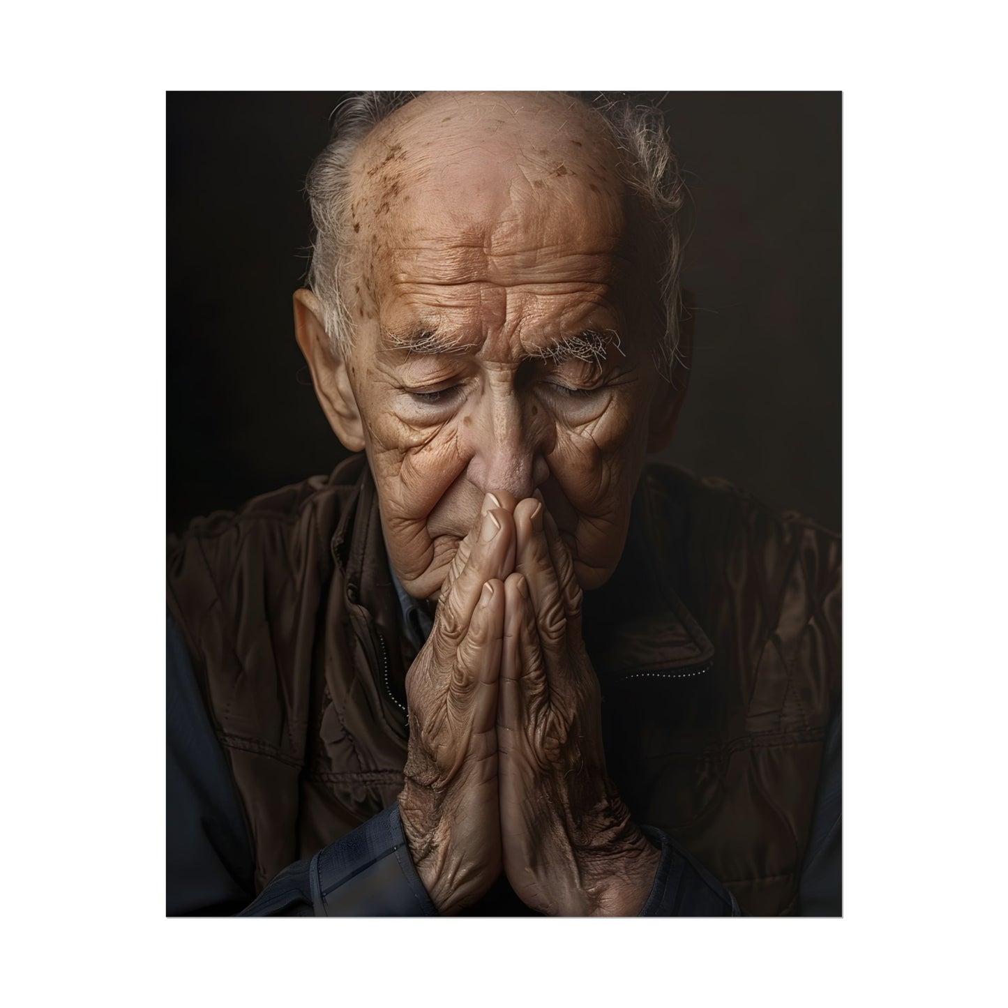 A Moment in Time: Gentle Aged Man in Formal Contemplation - Poster