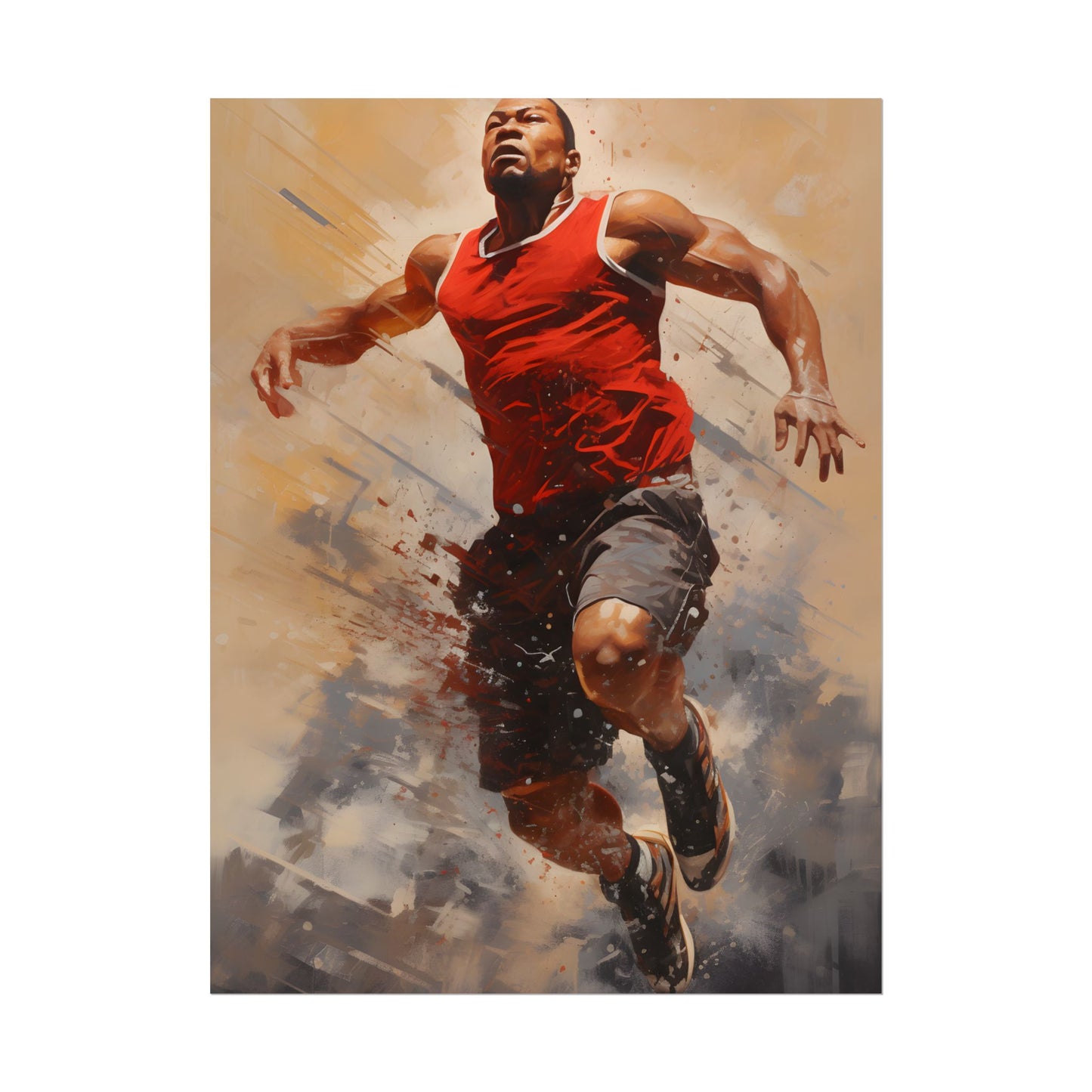Passionate Athlete: Dedicated Sports Portrait - Poster