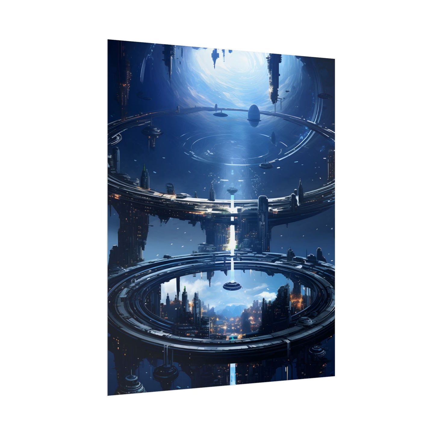 Aetherial Space Station: Massive, Futuristic Space Station in Orbit - Poster