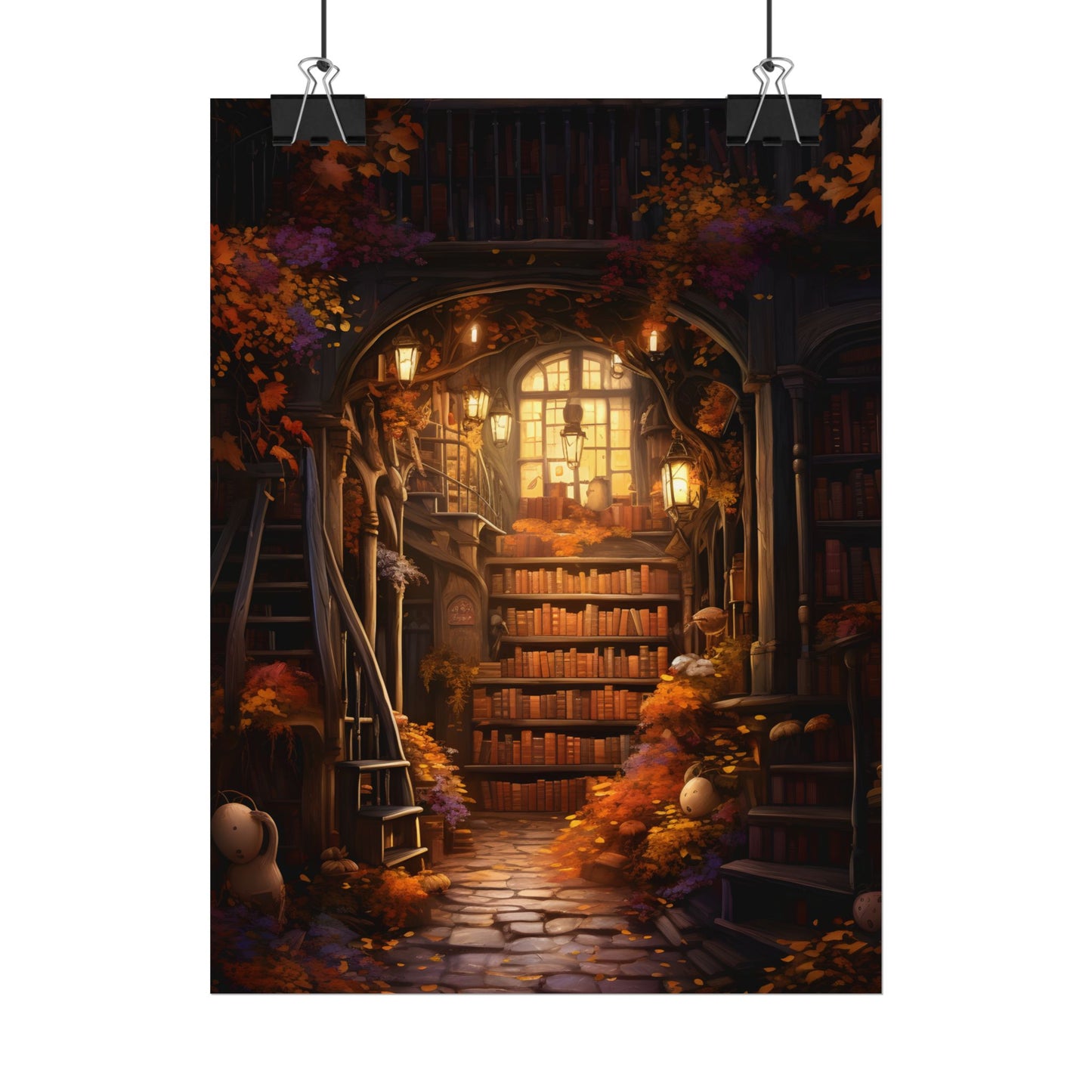 Whimsical Magical Bookshop: Enchanting Artwork in a Hidden Corner - Poster