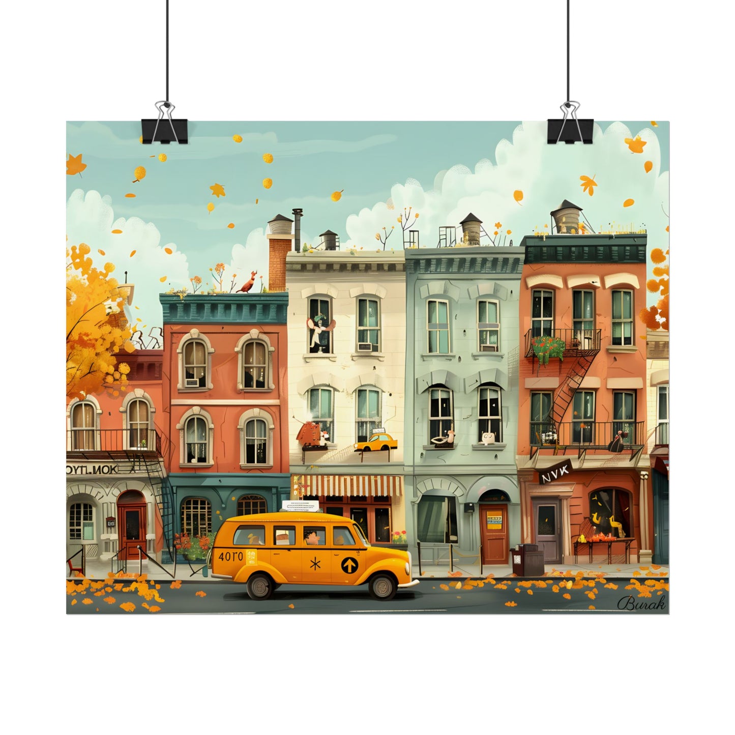 Whimsical Yellow Dream: A Captivating Illustration - Poster