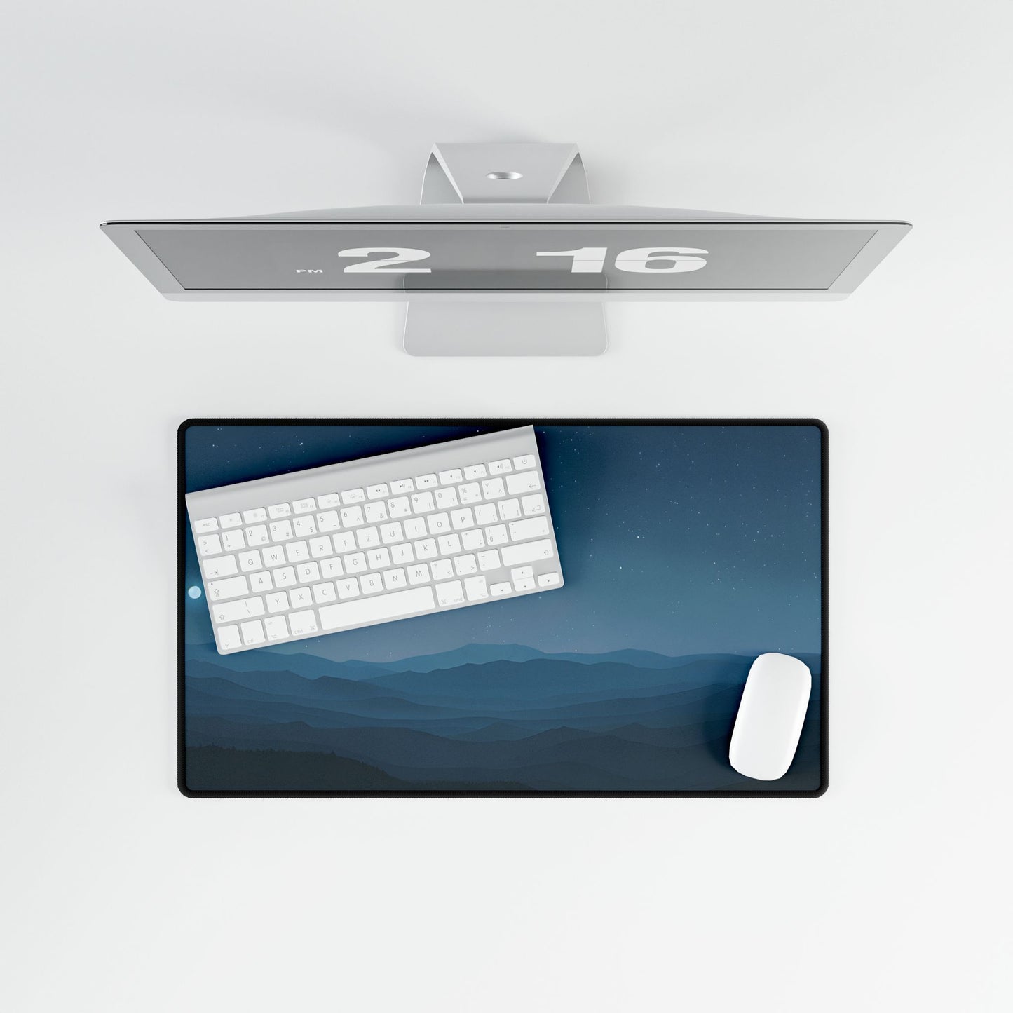 Minimalist Night Sky: Tranquil Artwork - Desk Mat