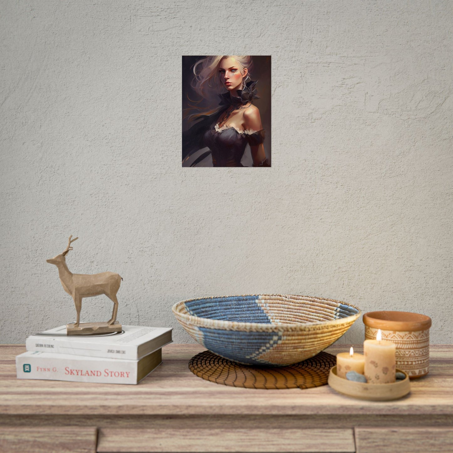 Elegant Blonde Beauty: Whirling Portrait Art - Poster