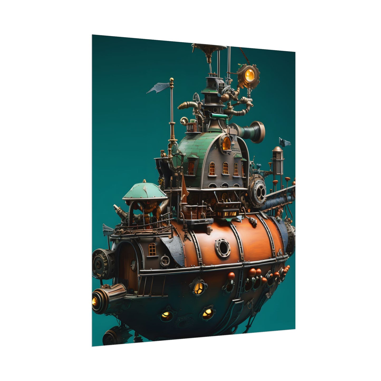 Steampunk Undersea Journey with Captain Nemo's Nautilus - Poster