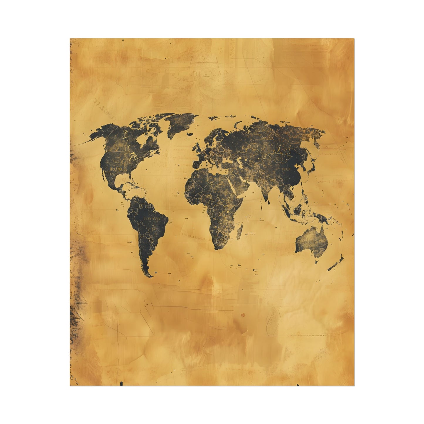 Vintage World Map: Decorative Art Piece - Poster