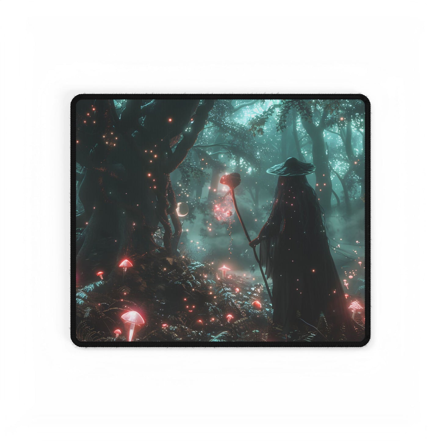 Whispers of Magic in Enchanted Woods: A Mysterious Encounter with the Witch - Desk Mat