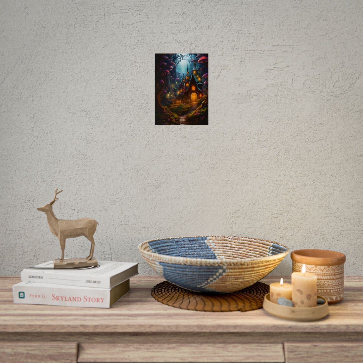Enchanted Forest Boy: Whimsical Fairy Tale Scene - Poster