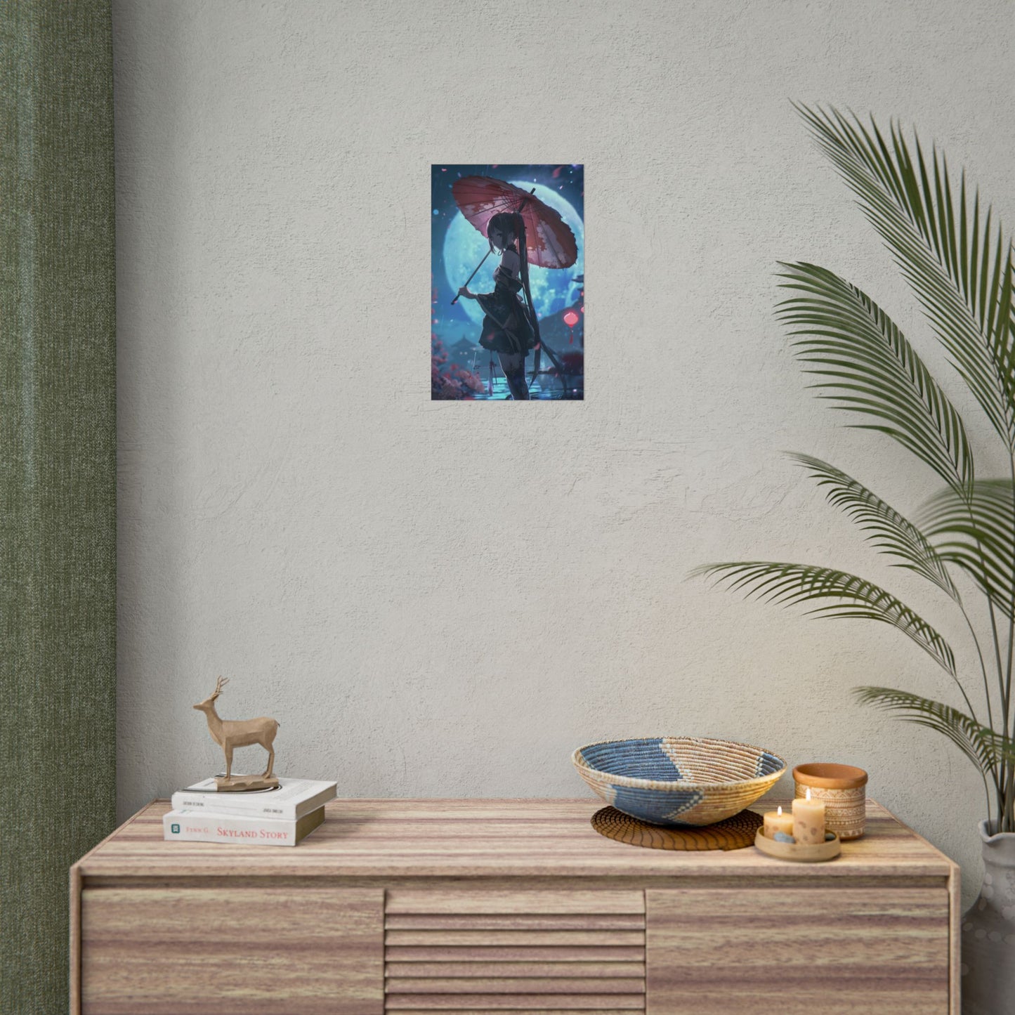 Anime Winter Girl: Gentle Snow Scene Art - Poster