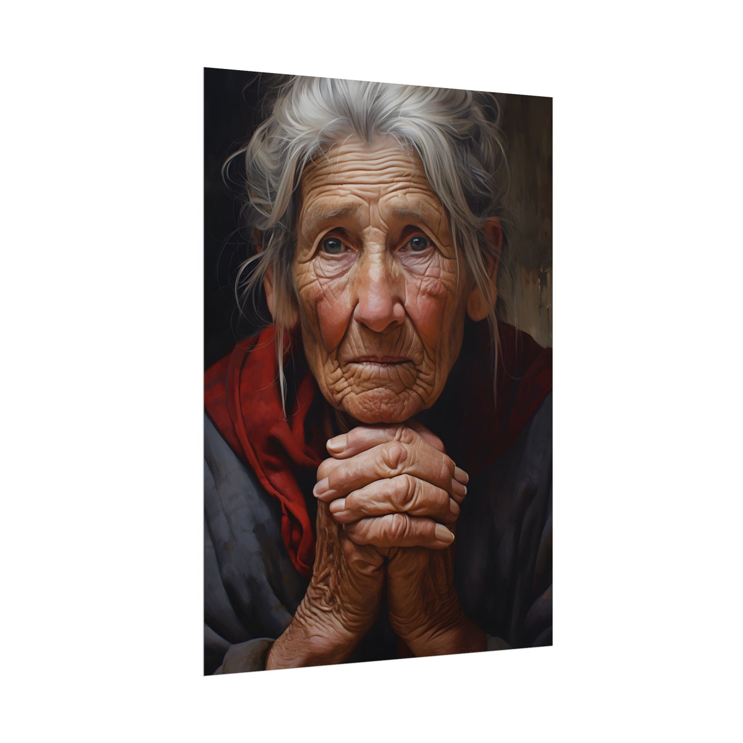 Wisdom in Age: Elderly Portrait Art - Poster