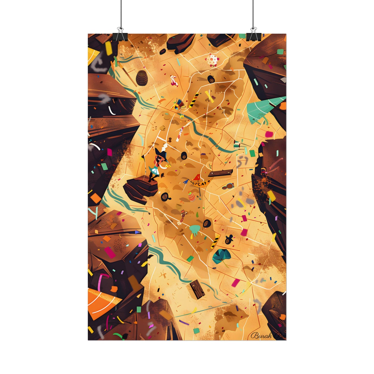 Whimsical Illustration: Classic Facial Features - Poster