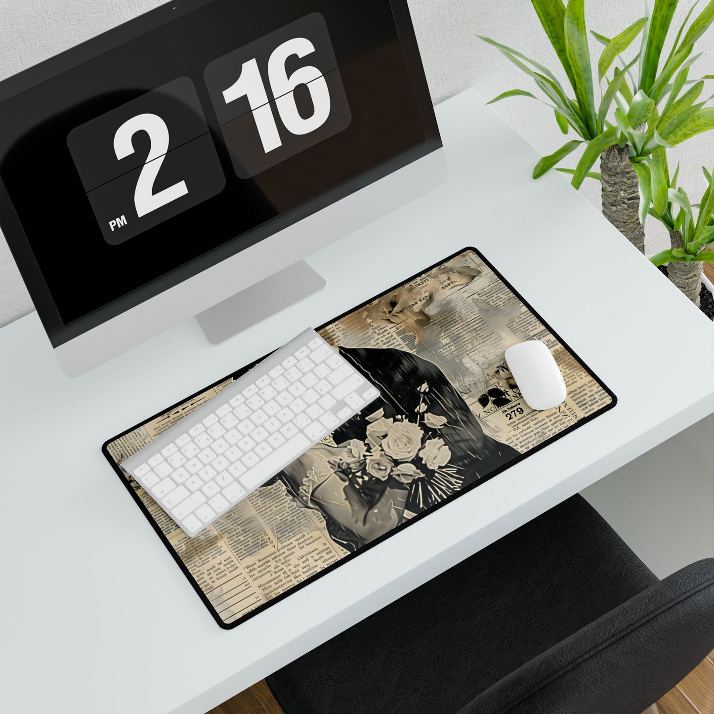 Vintage Romantic Couples: Whispers from the Past - Desk Mat