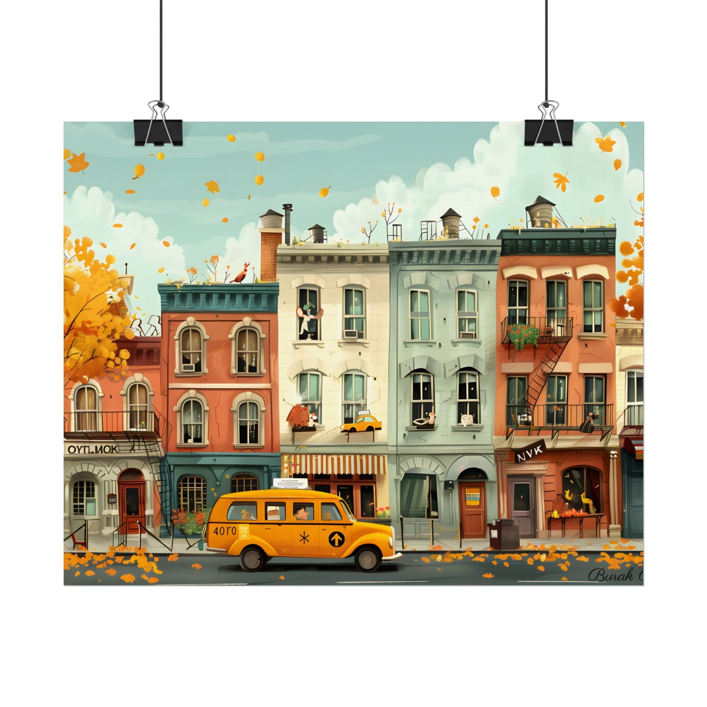 Whimsical Yellow Dream: A Captivating Illustration - Poster