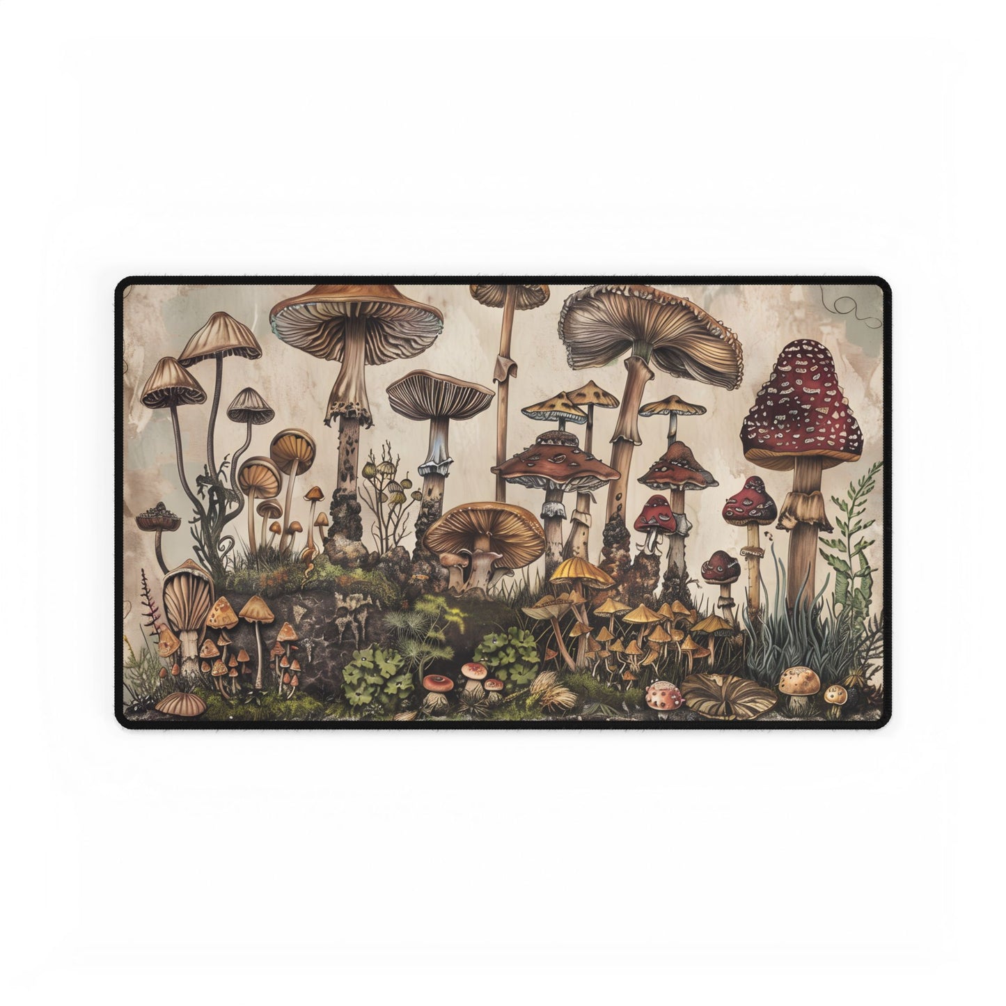 Vintage Mushroom Illustrations: A Collection of Unique Fungi - Desk Mat