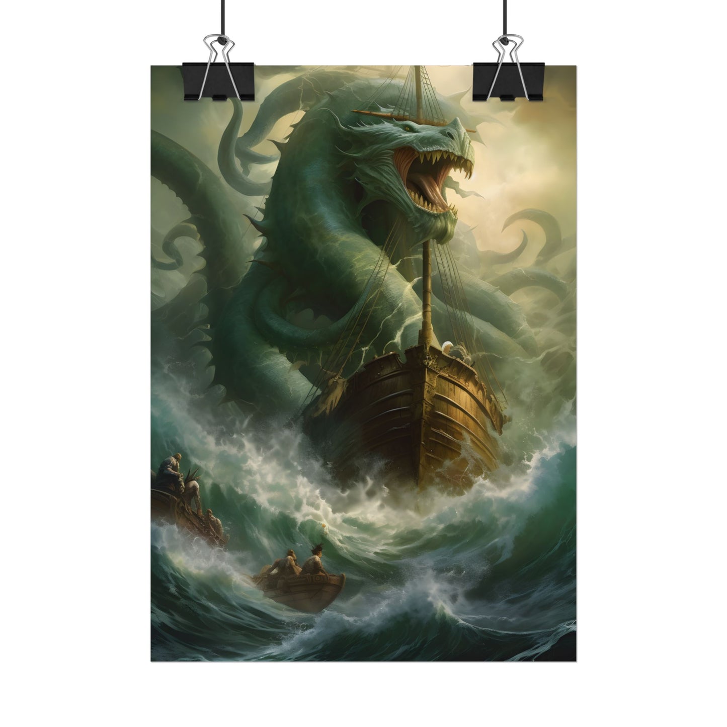 Ancient Mythical Sea Monsters: Prehistoric Marine Creature Art - Poster