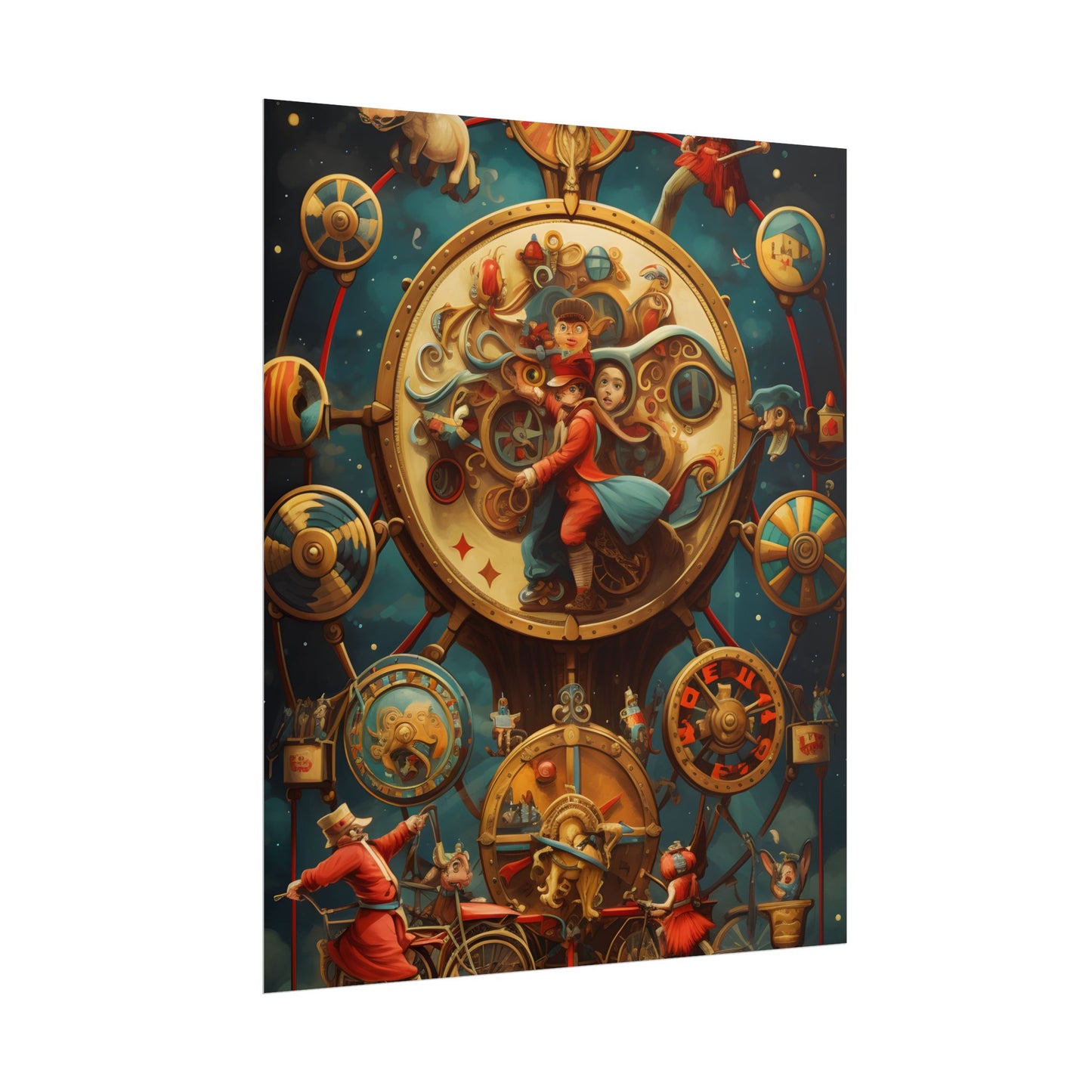 Whimsical Clockwork Circus: Fantastical Mechanical Art - Poster