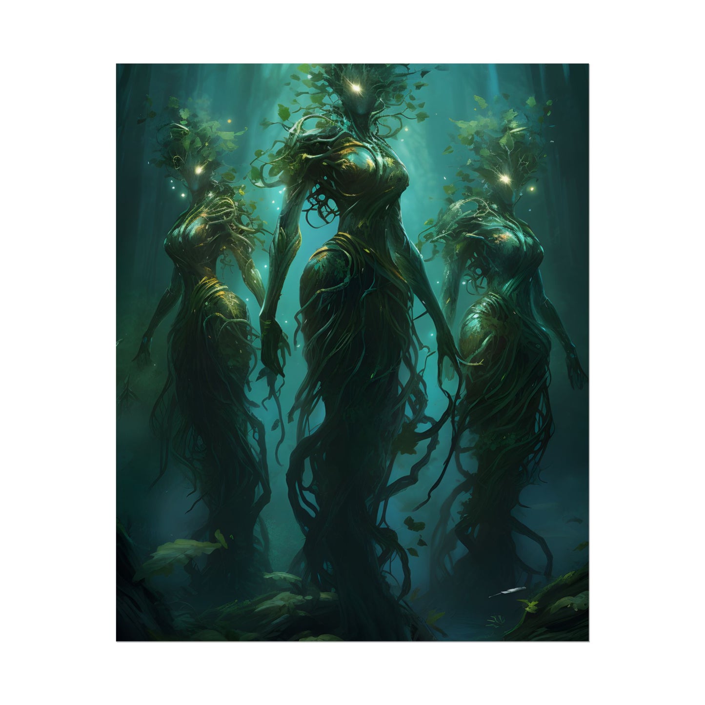 Mystical Forest Ancient Tree: Serene Nature Art - Poster
