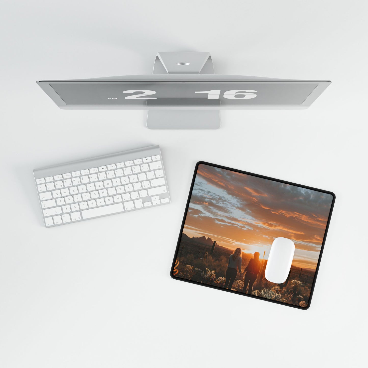 Desert Sunset Duo: Outdoor Artwork - Desk Mat