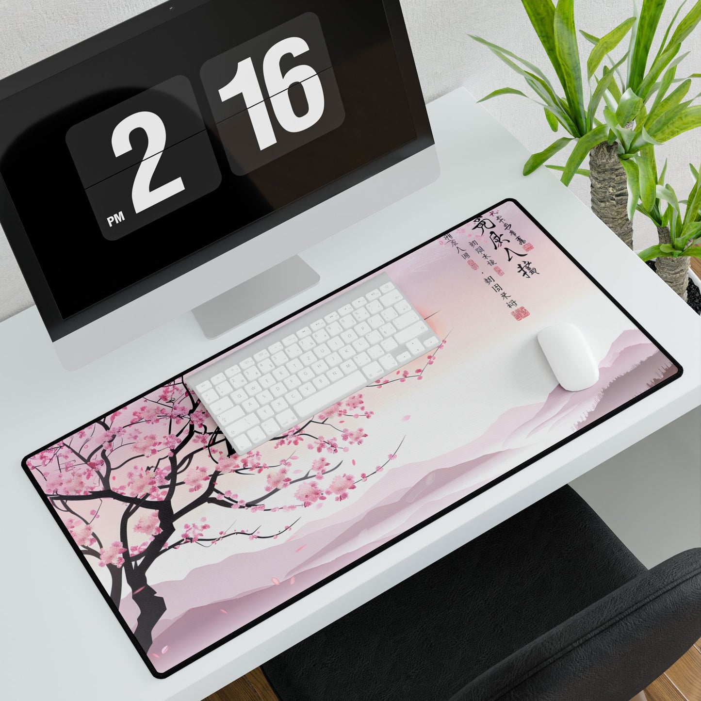 Cherry Blossom Beauty: Japanese Nature Art - Desk Mat
