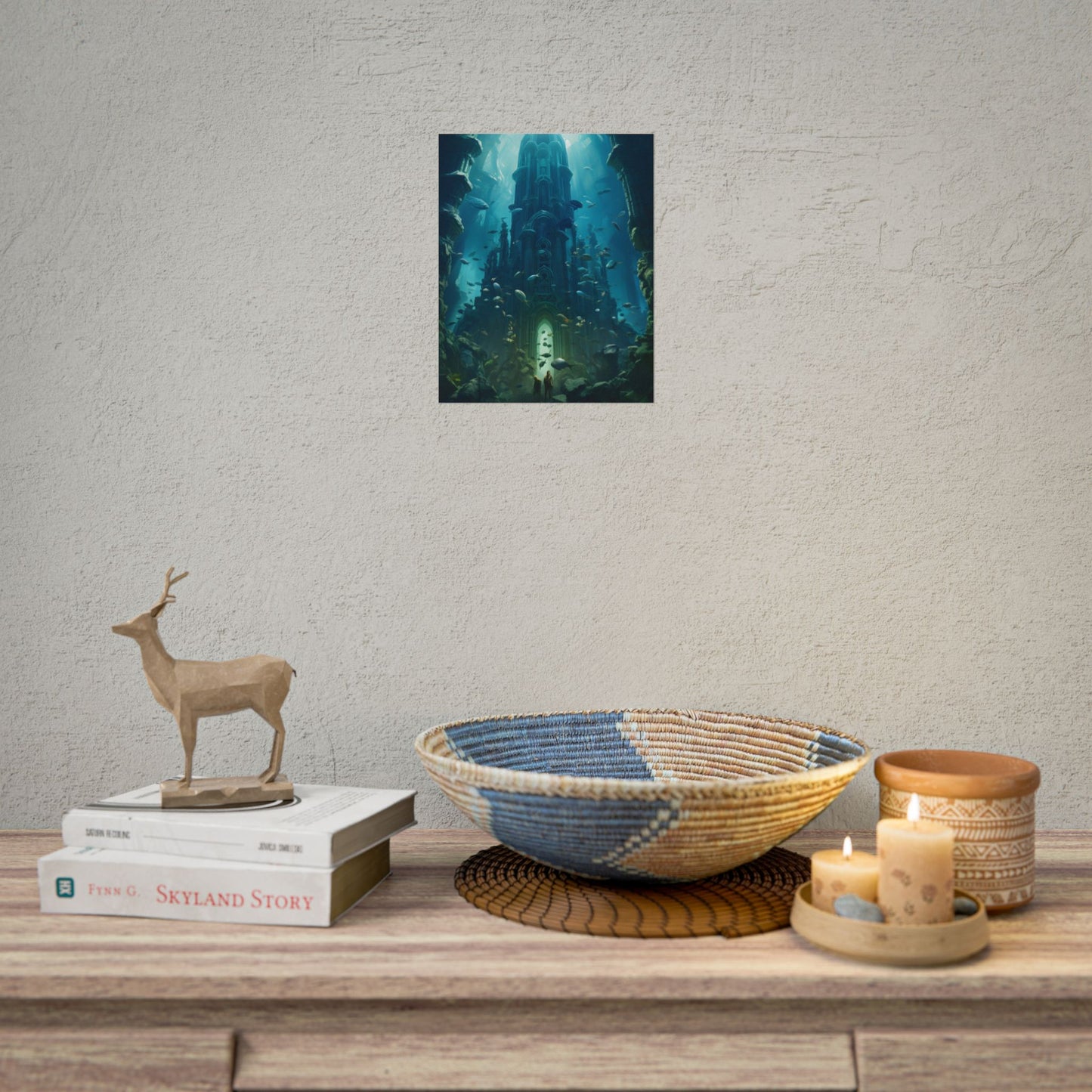 Sunken Ancient City: Underwater Ruins Digital Art - Poster