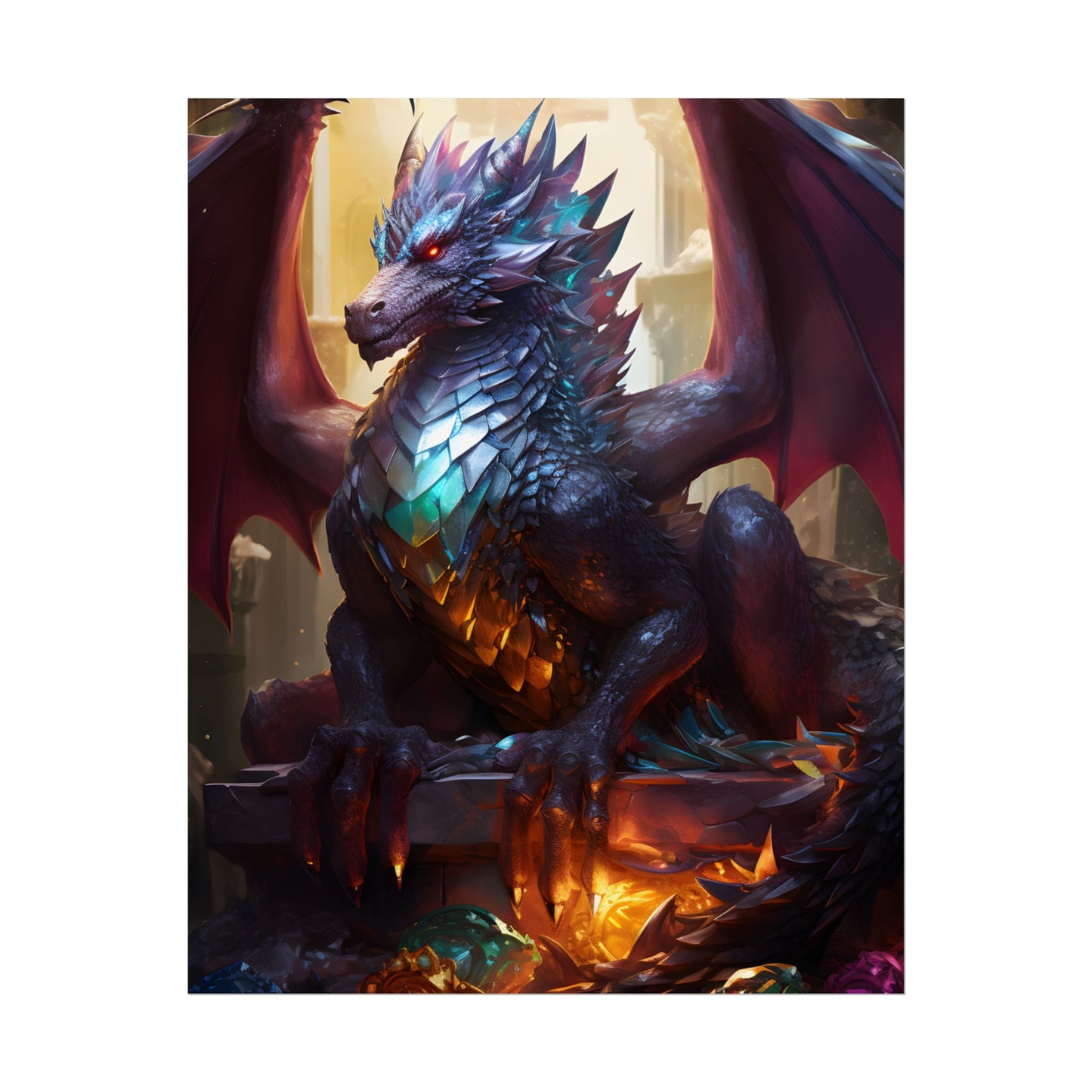 Ancient Dragon's Majestic Lair: Fantasy Guardians of Old - Poster