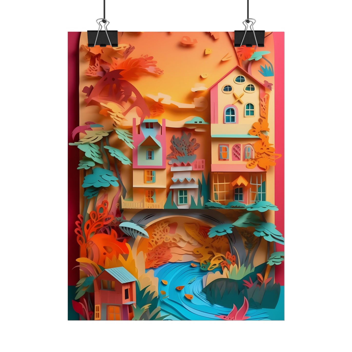 Whimsical Paper Quilling Illusion: Realistic Photograph - Poster