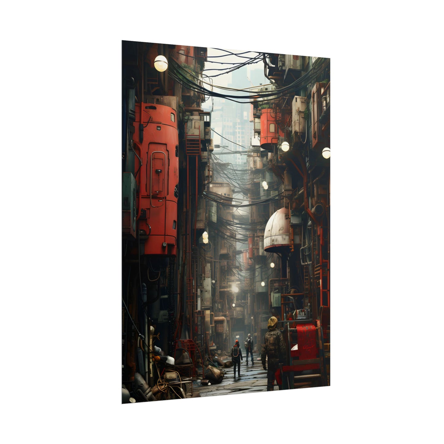 A New Era Unfolds: Post-Apocalyptic Steampunk Cityscape - Poster