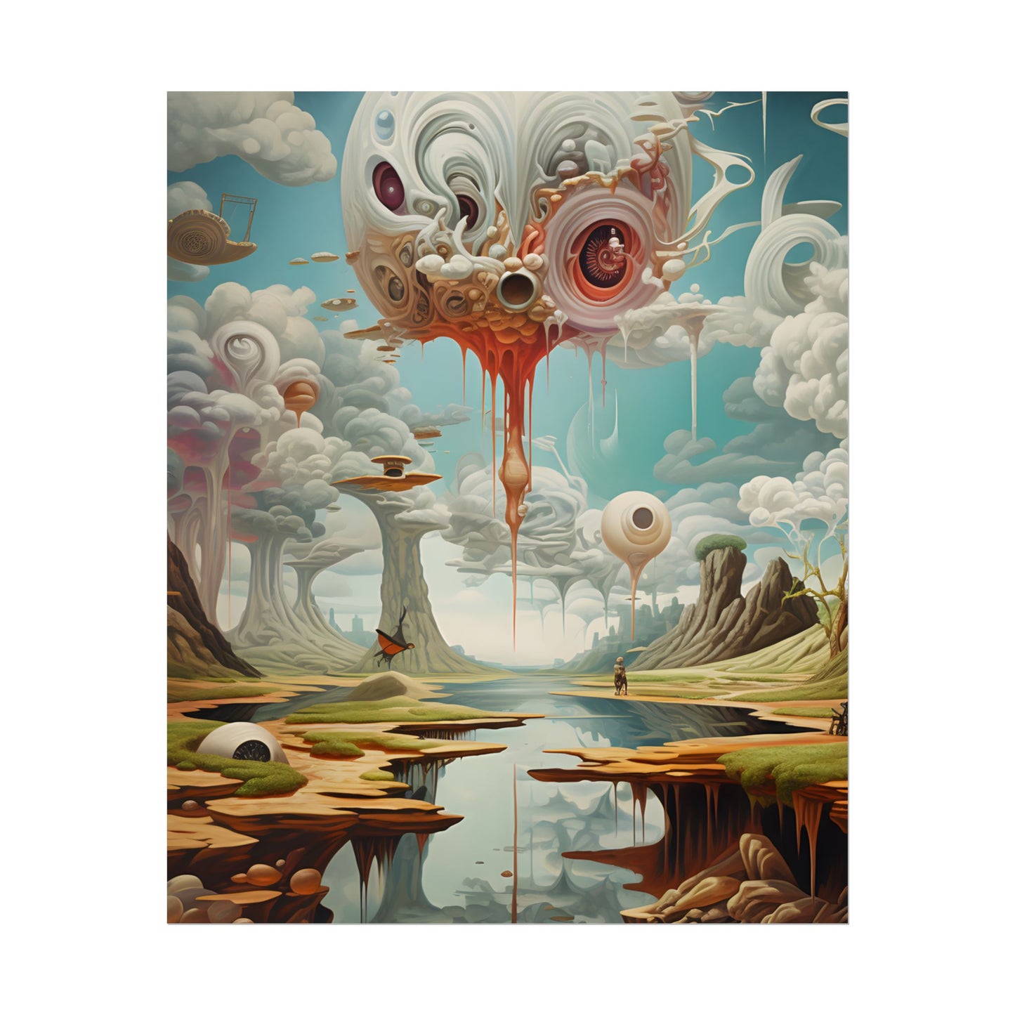 Surreal Dreamscapes: Psychedelic Rock Formation Artwork - Poster