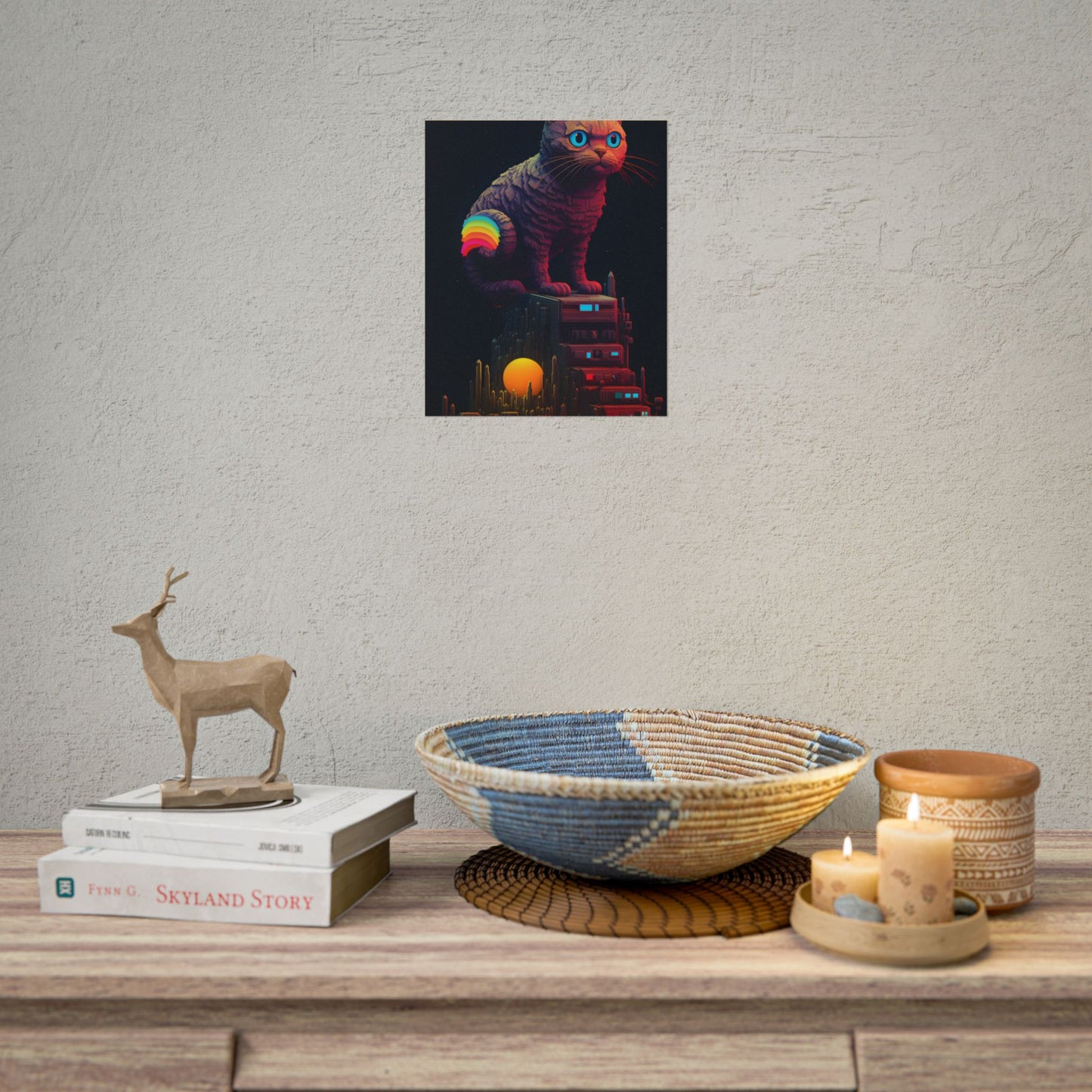 Pixelated Cyber Pets: Futuristic Digital Art - Poster
