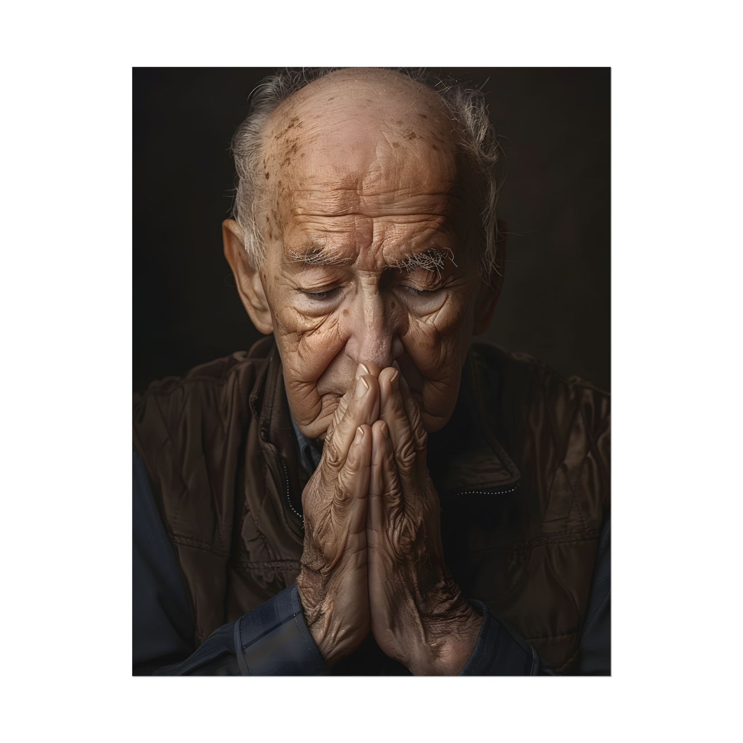 A Moment in Time: Gentle Aged Man in Formal Contemplation - Poster