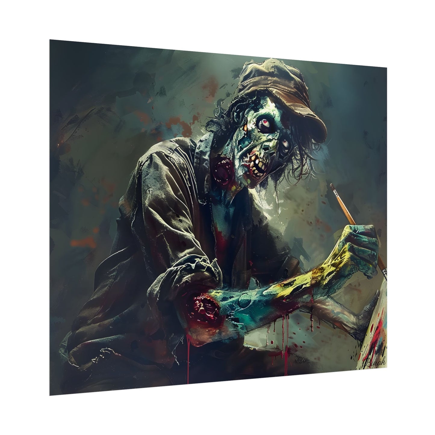 Zombie Horror Original Art: Original Artwork - Poster