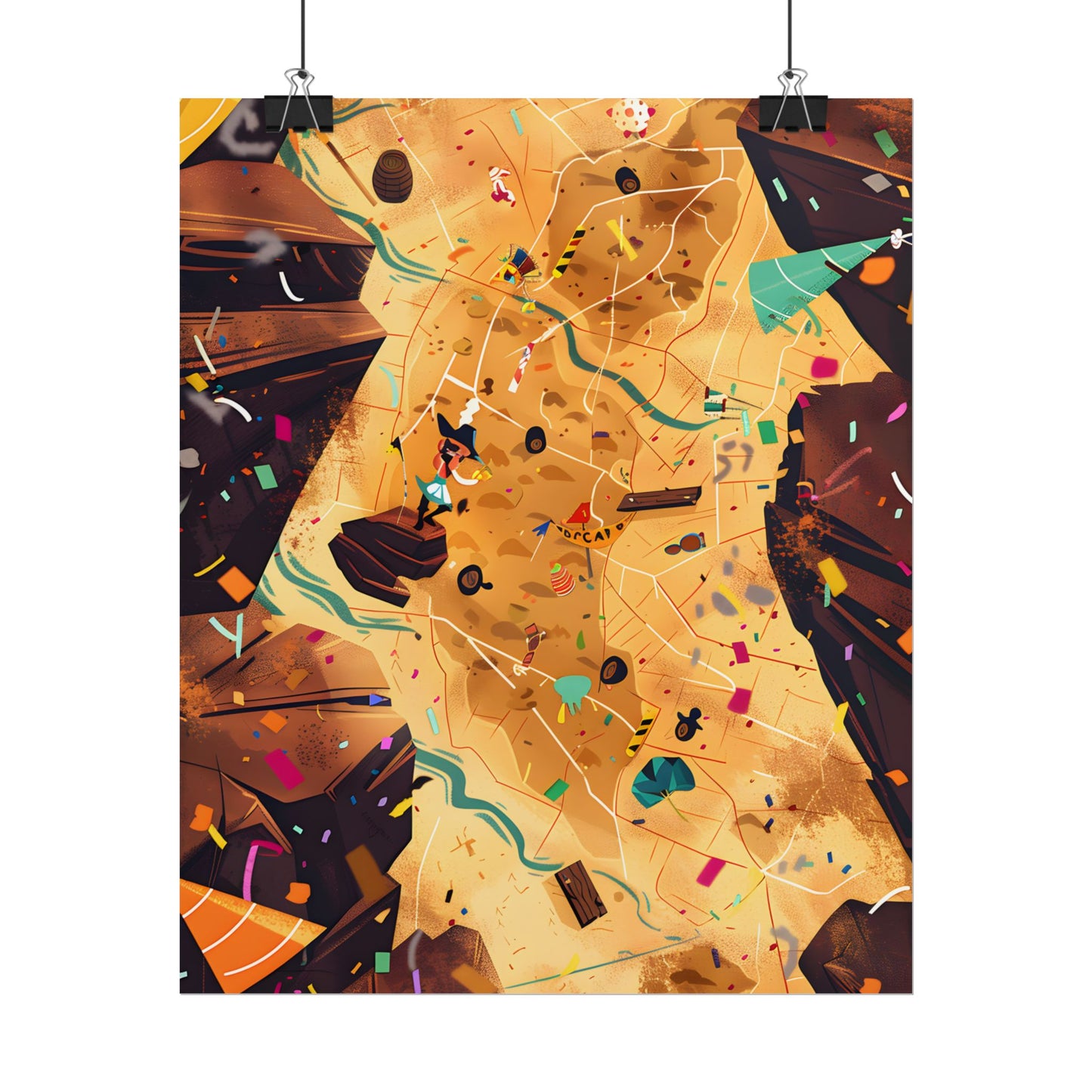 Whimsical Illustration: Classic Facial Features - Poster