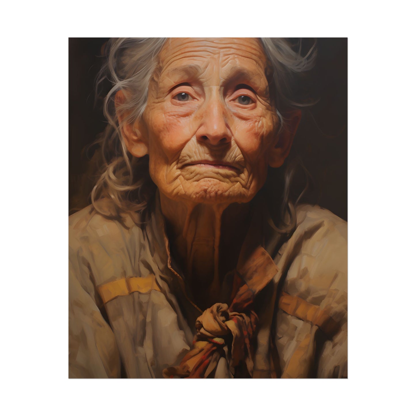 Wisdom of Age: Portrait of an Elderly Person - Poster