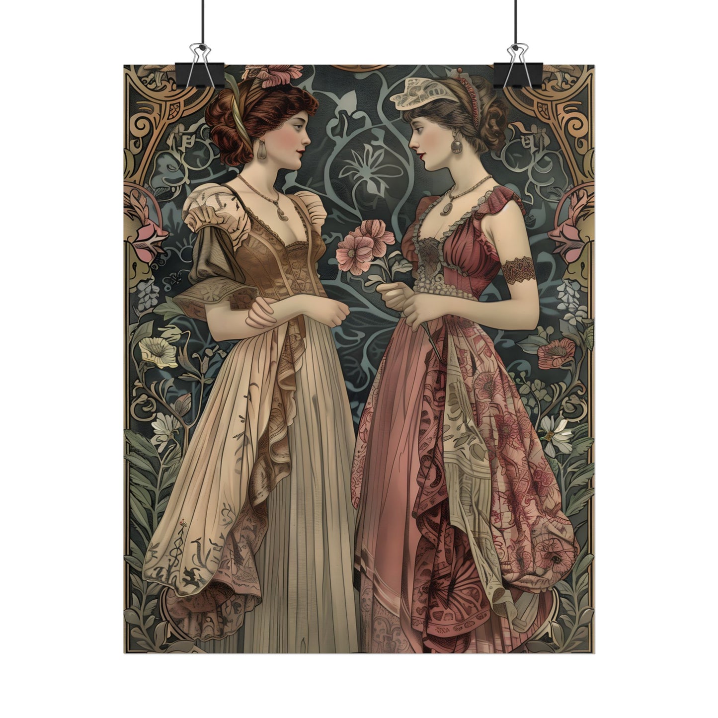 Women in Ornate Attire: Formal Primrose Ceremony - Poster
