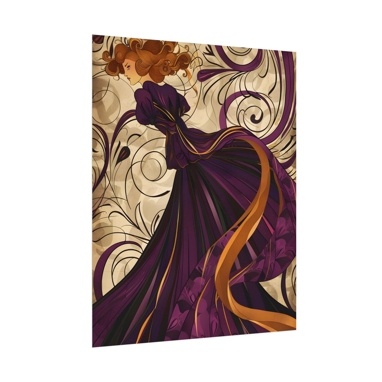 Art Nouveau Masterpiece: Elegant Geometric Design - Poster