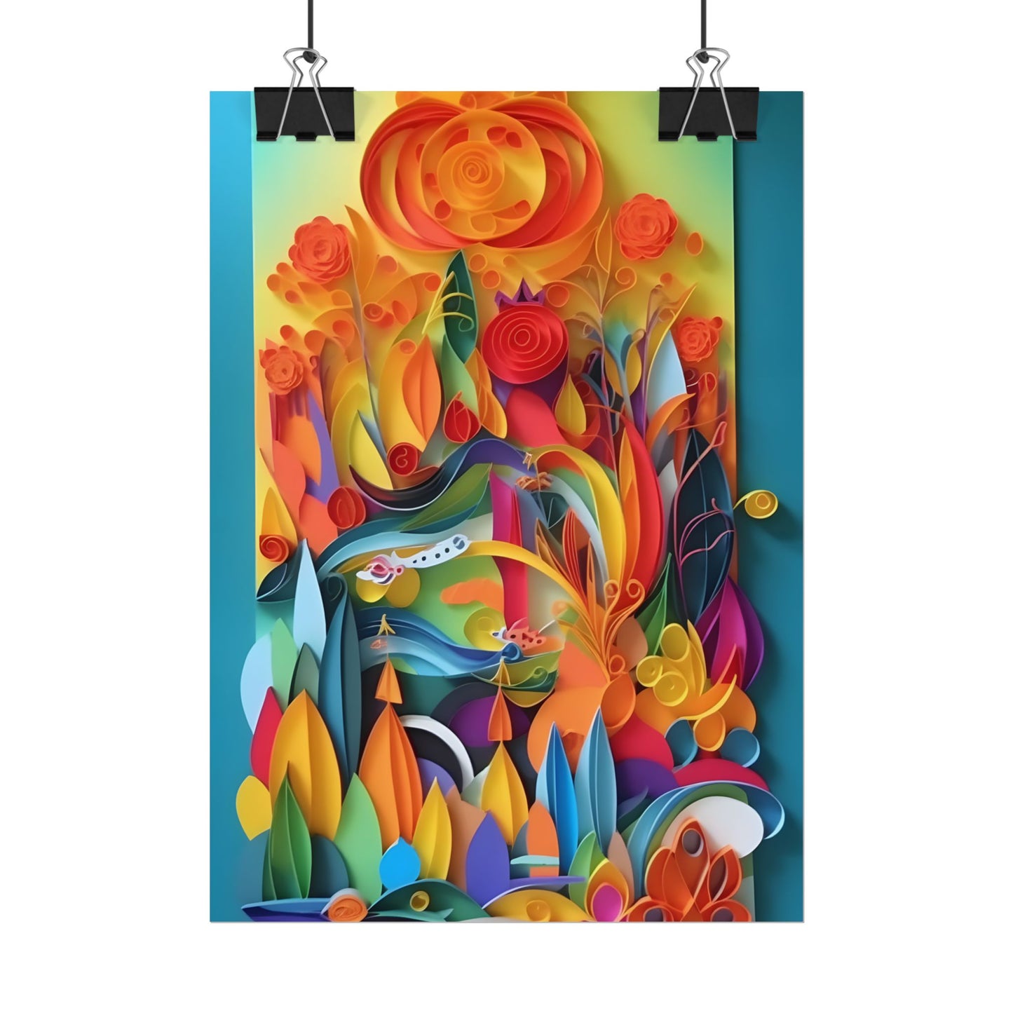 Colorful Quilled Indian Landscape Artwork - Poster