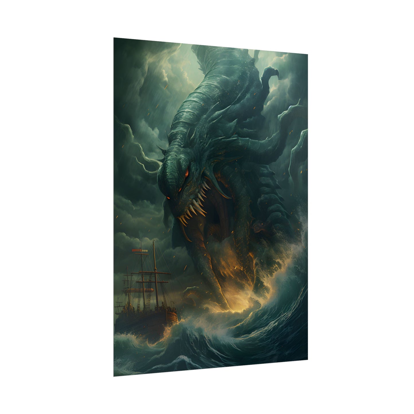 Ancient Sea Monsters: Mythical Marine Reptile Artwork - Poster