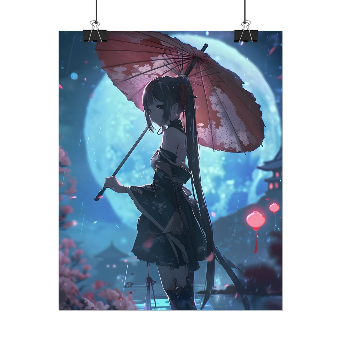 Anime Winter Girl: Gentle Snow Scene Art - Poster