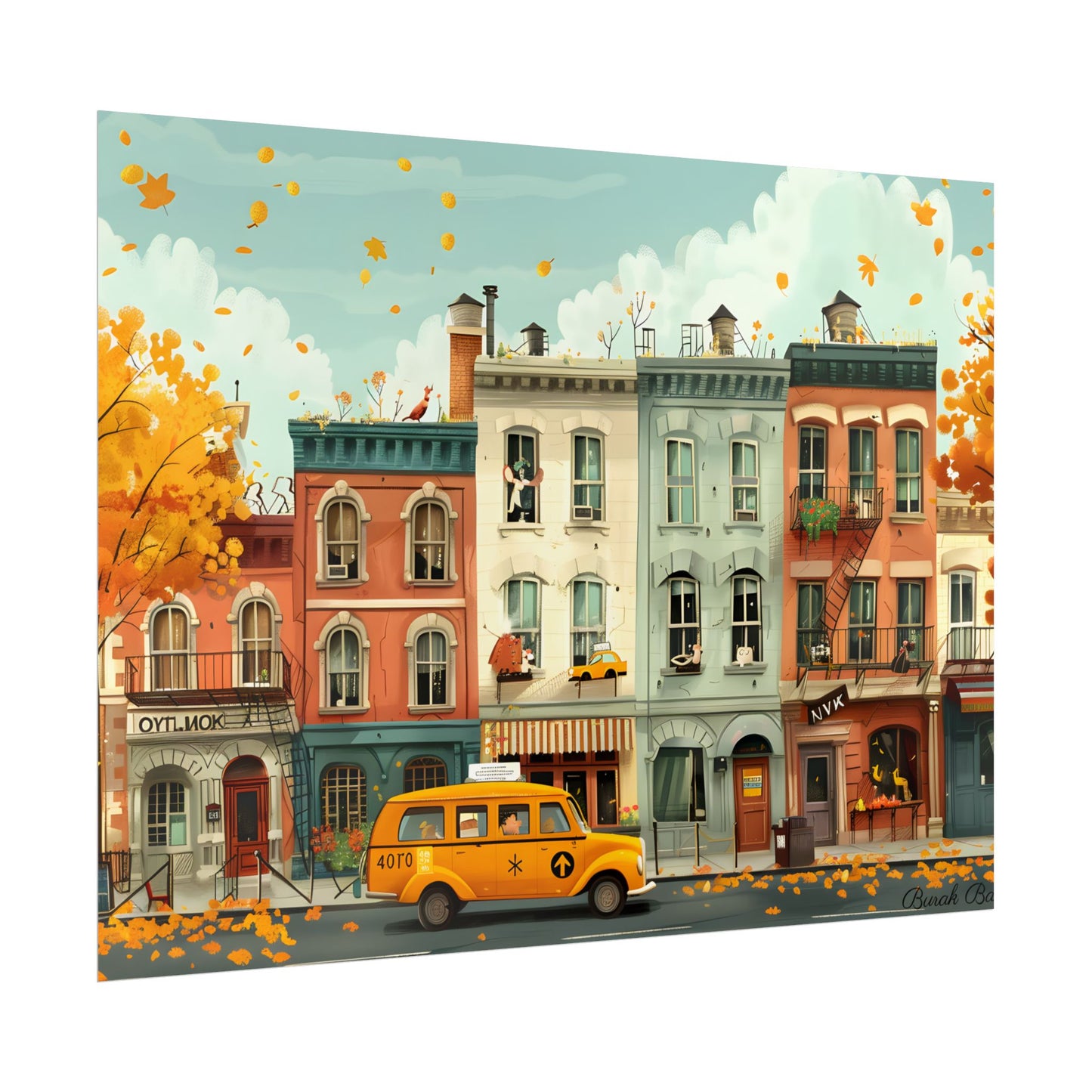 Whimsical Yellow Dream: A Captivating Illustration - Poster