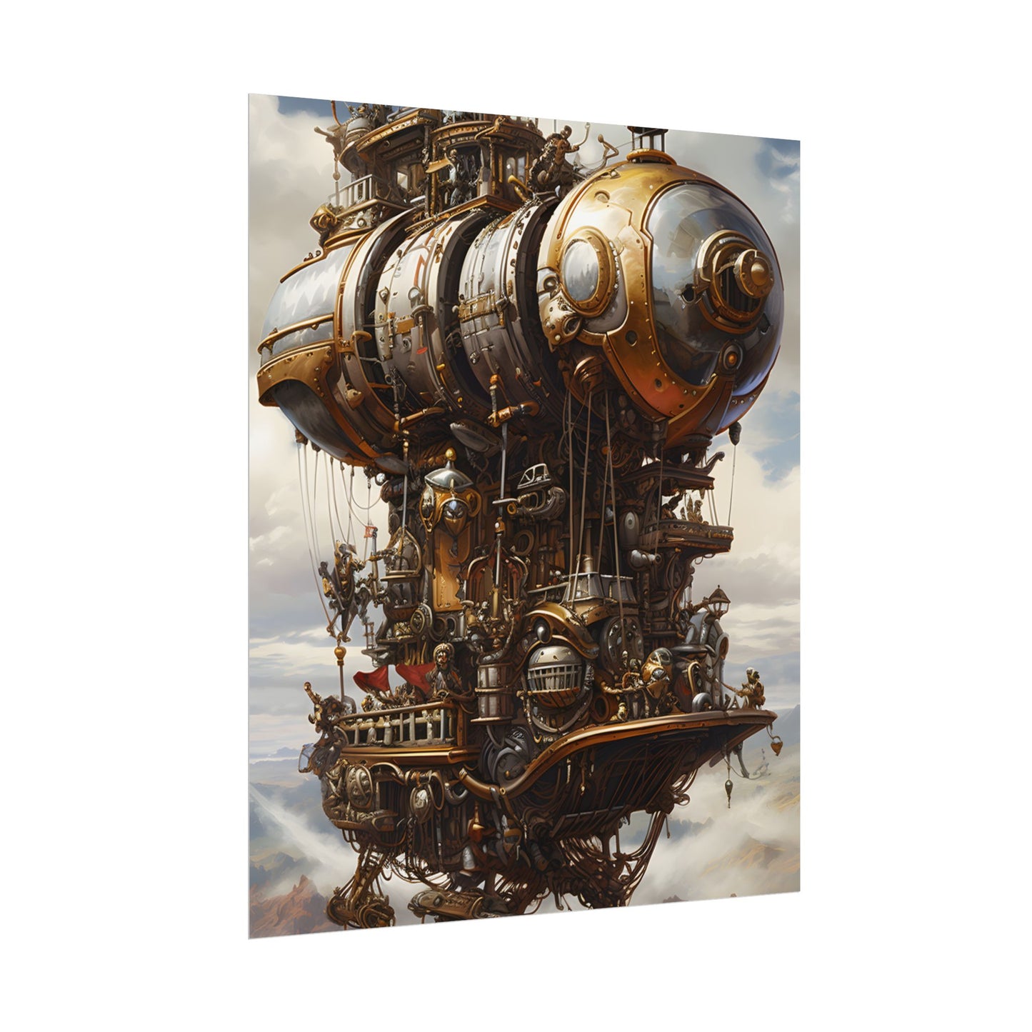 Steampunk Sky-Liner Thrill: A Fierce Airship Race - Poster