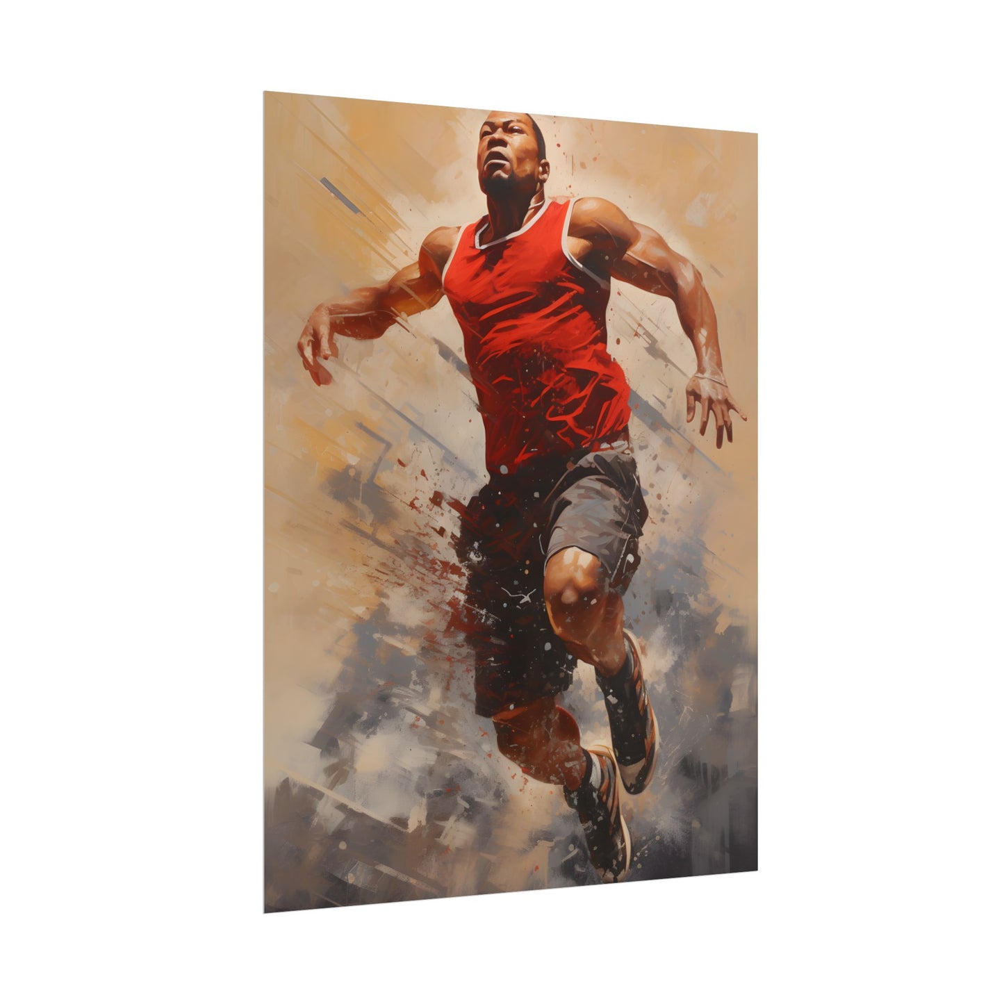 Passionate Athlete: Dedicated Sports Portrait - Poster