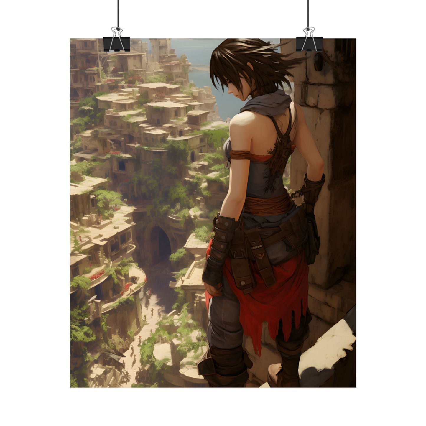 Vibrant Cityscape from Above: Dynamic Bird's Eye View - Poster